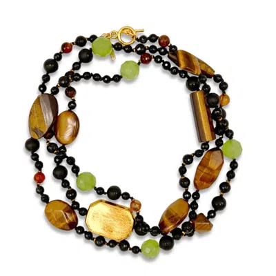 Jaredjamin Women's Black Sorrento Gemstone Knotted Necklace