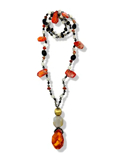 Jaredjamin Women's Black / Yellow / Orange Firestarter Necklace
