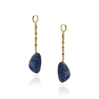 Jaredjamin Women's Blue Cleo Lapis Lazuli Chain Drop Earrings