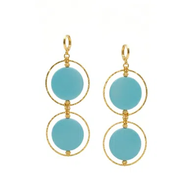 Jaredjamin Women's Blue Twiggy Turquoise Dangle Earrings