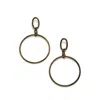 Jaredjamin Women's Brown Antique Ophelia Drop Hoop Post Earrings In Brown
