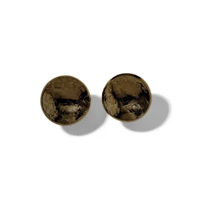 Jaredjamin Women's Brown Buttercup Antique Textured Stud Post Earrings