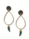 Jaredjamin Women's Brown Patina Bow Horn Patina Earrings