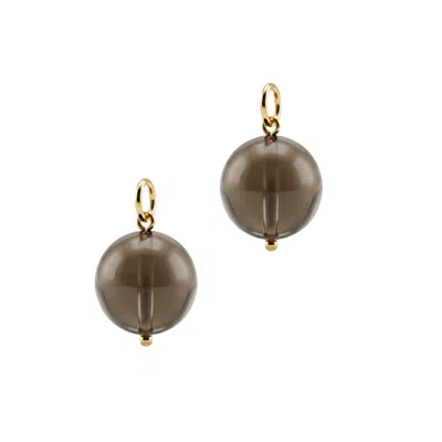 Jaredjamin Women's Brown Smooth Smoky Quartz Earring Charms