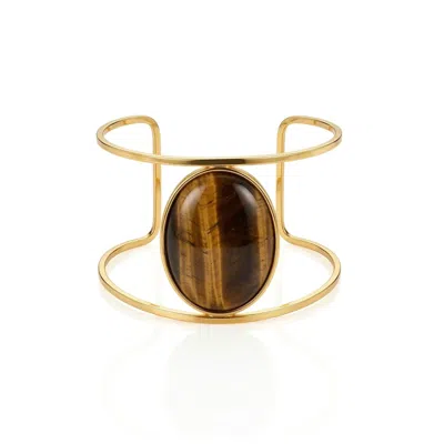 Jaredjamin Women's Brown Stella Cuff In Tiger's Eye