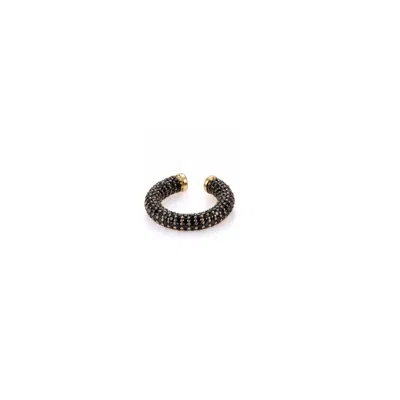 Jaredjamin Women's Elara Cz Gold Plated Ear Cuff - Black