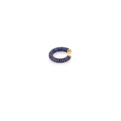 Jaredjamin Women's Elara Cz Gold Plated Ear Cuff - Blue