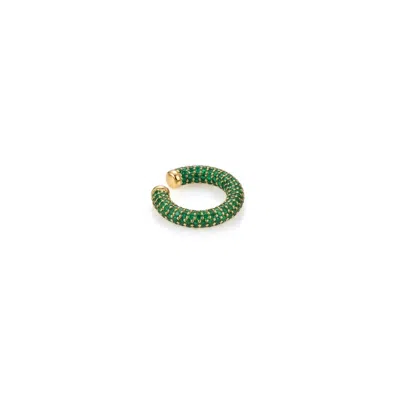 Jaredjamin Women's Elara Cz Gold Plated Ear Cuff - Green