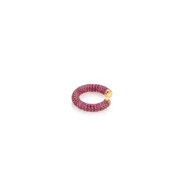 Jaredjamin Women's Elara Cz Gold Plated Ear Cuff - Red