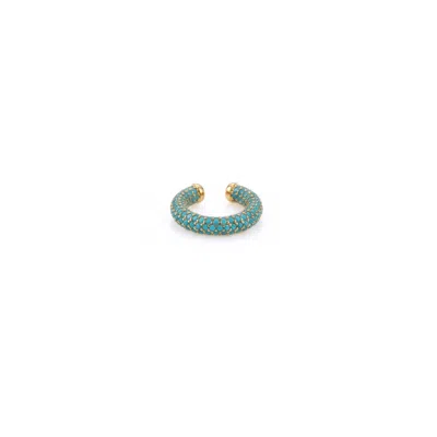 Jaredjamin Women's Elara Cz Gold Plated Ear Cuff - Turquoise