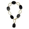Jaredjamin Women's Gold / Black Gold Shackle Onyx Necklace In Multi