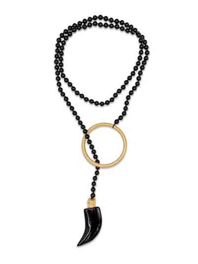 Jaredjamin Women's Gold / Black Tucan Tusk Onyx Necklace
