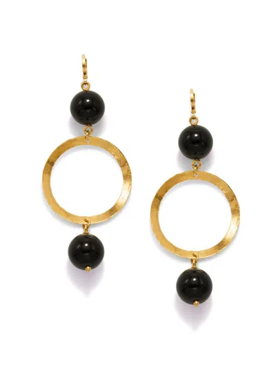 Jaredjamin Women's Gold / Black Ursula Gold Onyx Earrings