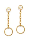 Jaredjamin Women's Gold Chain Reaction Drop Post Earrings