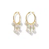 Jaredjamin Women's Gold Daniela Dangle Hoop Quartz Earrings In Gold