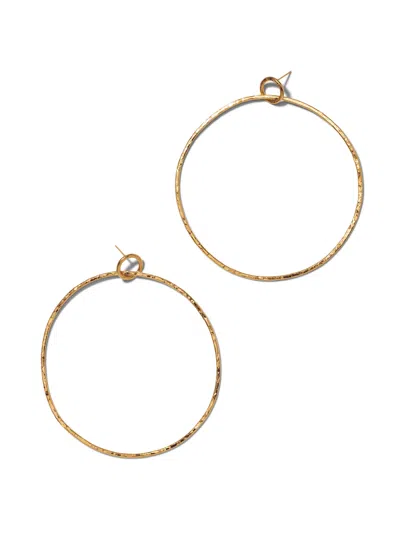 Jaredjamin Women's Gold Ellen Large Textured Hoop Post Earrings