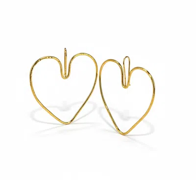 Jaredjamin Women's Gold Fluttering Heart Hook Earrings