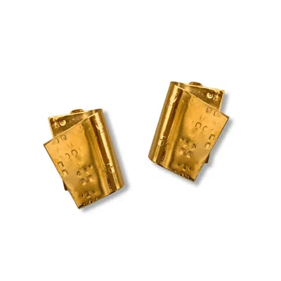 Jaredjamin Women's Gold Fold Over Clip Earrings