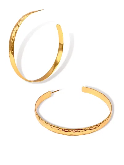 Jaredjamin Women's Gold Galilea Textured Hoop Post Earrings