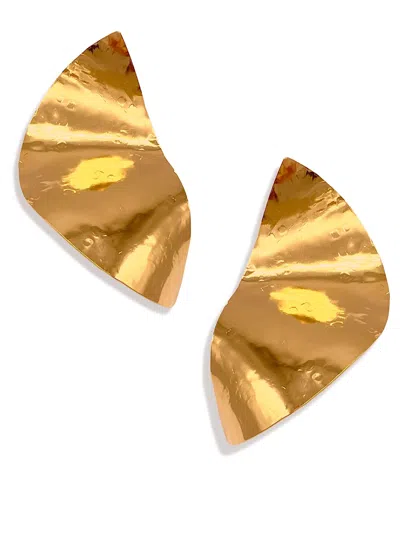Jaredjamin Women's Gold Geo Twist  Clip On Earrings