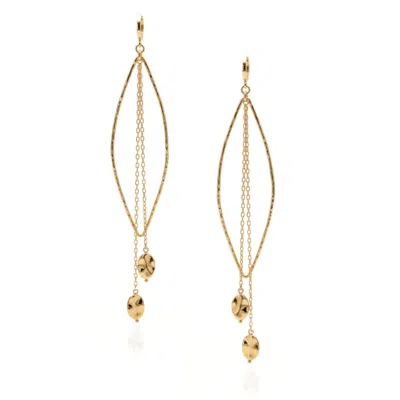 Jaredjamin Women's Gold Gia Hammered Marquise Chain Drop Earrings