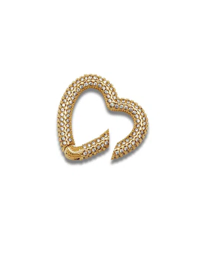 Jaredjamin Women's Gold Heart Pavé Clicker Clasp