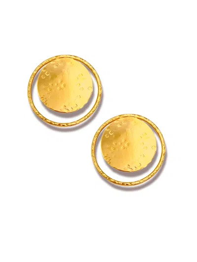 Jaredjamin Women's Gold Large Peacock Eye Post Earrings