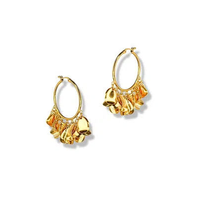 Jaredjamin Women's Gold Large Petali Click-top Hoop Earrings
