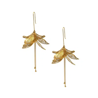 Jaredjamin Women's Gold Leilani Filigree Floral Statement Earrings