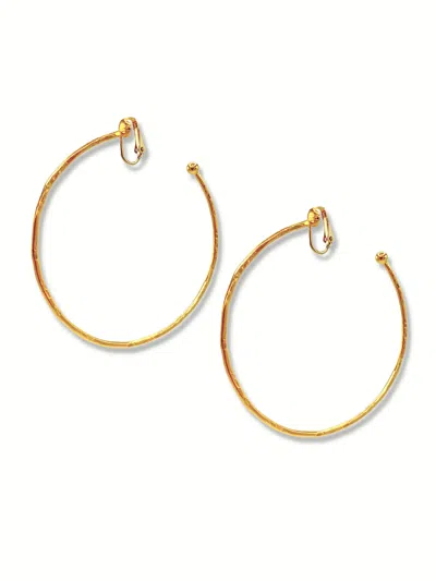 Jaredjamin Women's Gold Medium Hooptastic Clip On Hoop Earrings