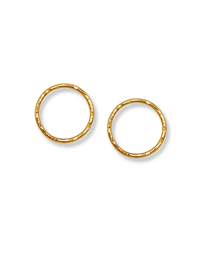 Jaredjamin Women's Gold Medium Rhodri Textured Circular Post Earrings