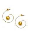 Jaredjamin Women's Gold Orbita Swirl Hoop Post Earrings