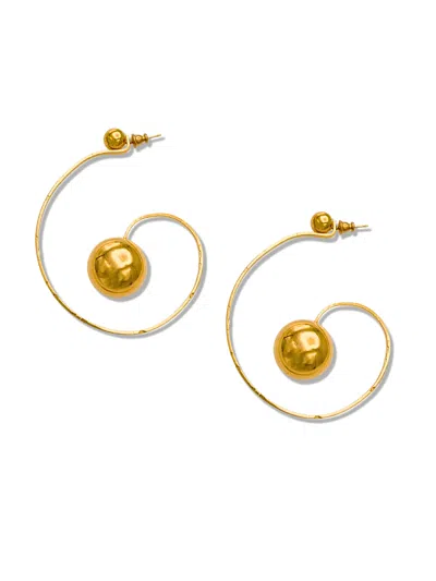 Jaredjamin Women's Gold Orbita Swirl Hoop Post Earrings
