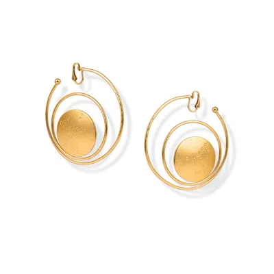 Jaredjamin Women's Gold Peacock Clip On Hoop Earrings