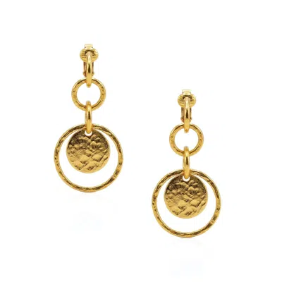 Jaredjamin Women's Gold Peacock Preen Clip-on Earrings