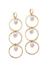 Jaredjamin Women's Gold Pearl Lindy Dangle Earrings