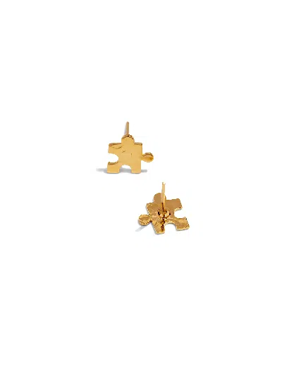 Jaredjamin Women's Gold Puzzle Piece Textured Stud Earrings