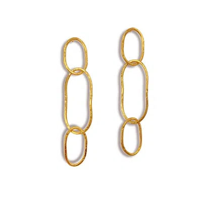 Jaredjamin Women's Gold Shackle Link Dangle Post Earrings