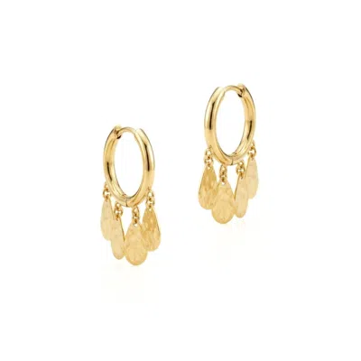 Jaredjamin Women's Gold Sienna Hammered Teardrop Hoop Earrings