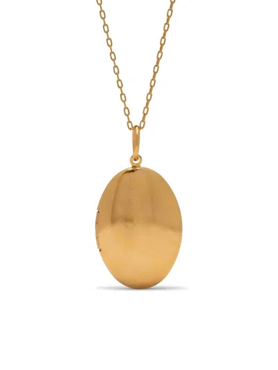 Jaredjamin Women's Gold Smooth Necklace Pendant Locket