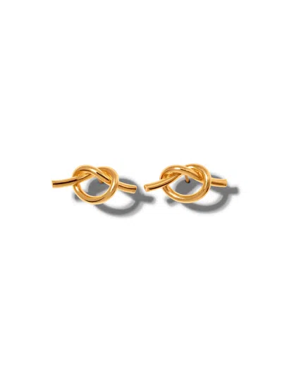 Jaredjamin Women's Gold Why Knot Stud Post Earrings