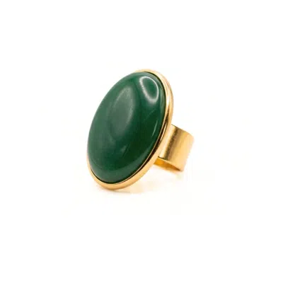 Jaredjamin Women's Green Stella Statement Ring In Malaysia Jade