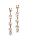 Jaredjamin Women's Ice Dangle Gold Leverback Earrings