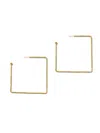 Jaredjamin Women's Large Gold Squaretastic Hoop Post Earrings
