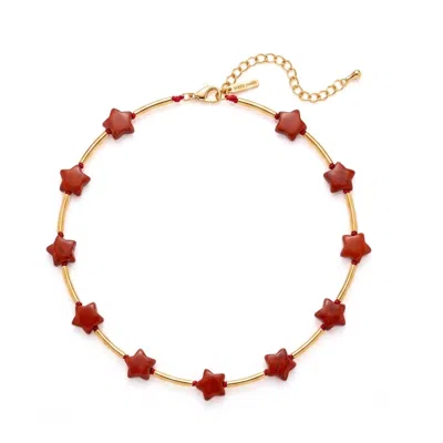 Jaredjamin Women's Liberty Gemstone Necklace - Red In Gold