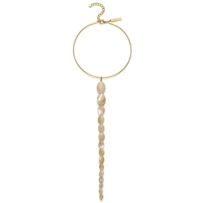 Jaredjamin Women's Neutrals Convertible Mother Of Pearl Torque Neck Ring In Gold
