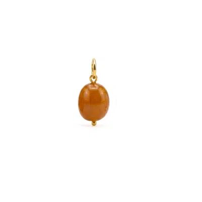 Jaredjamin Women's Orange Carnelian Pebble Necklace Pendant Charm