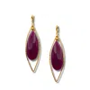 Jaredjamin Women's Pink / Purple / Gold Gold Seraphine Plum Drop Lever Back Earrings