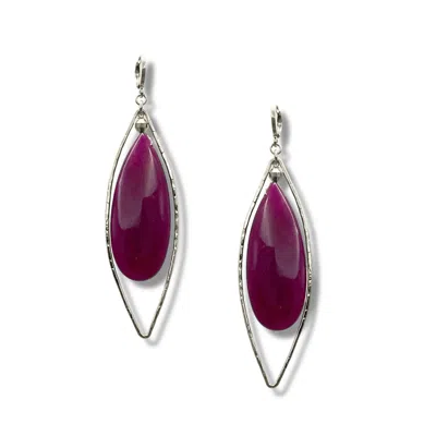 Jaredjamin Women's Pink / Purple / Silver Silver Seraphine Plum Drop Lever Back Earrings