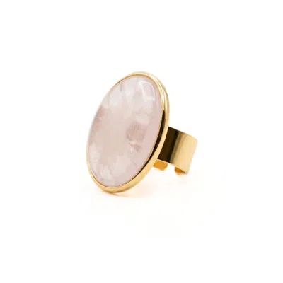 Jaredjamin Women's Pink Stella Statement Ring In Rosequartz